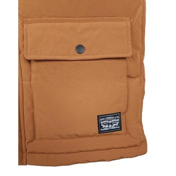 Levis Mens Arctic Cloth Quilted Parka Sz Medium Worker Brown Heavyweight NWT - Picture 5 of 5